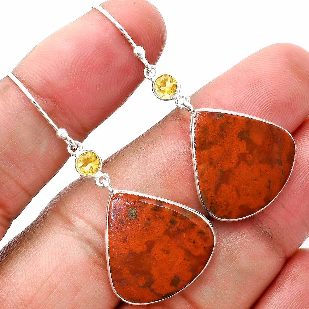 Blood Stone - India & Citrine Earrings E-1002 SDE89330