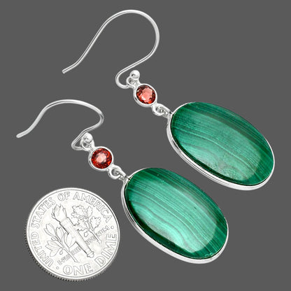 Malachite Eye - Congo & Garnet Earrings E-1002 SDE89390