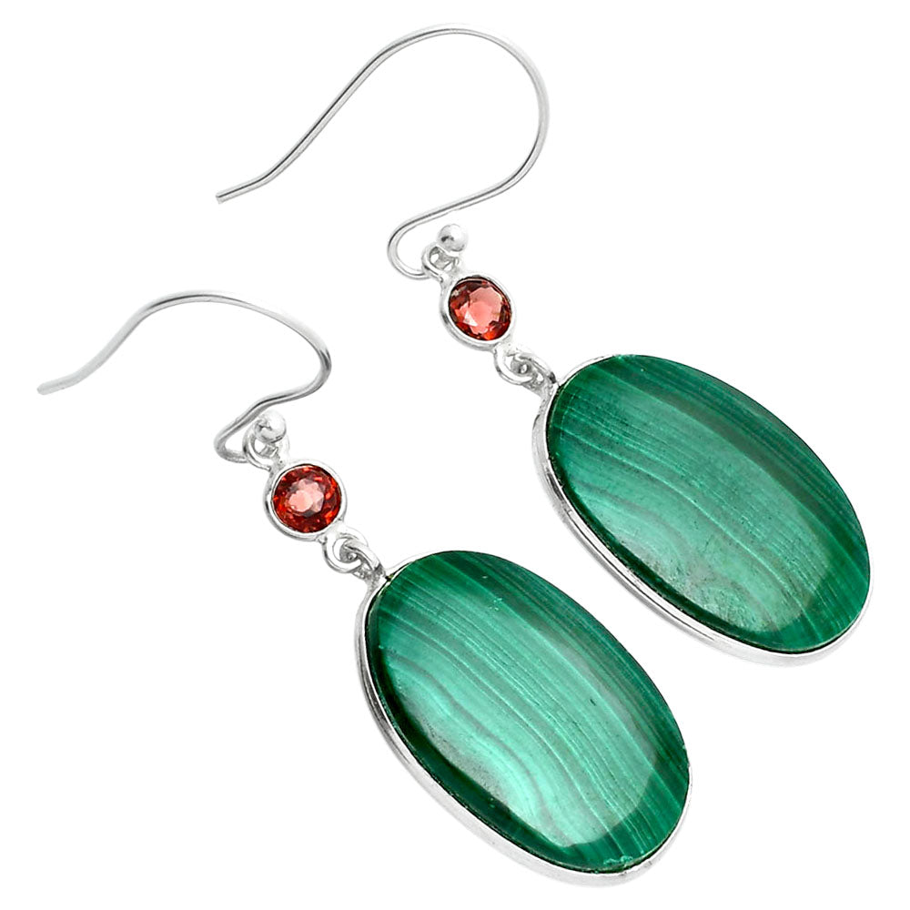 Malachite Eye - Congo & Garnet Earrings E-1002 SDE89390
