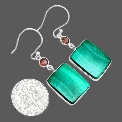 Malachite Eye - Congo & Garnet Earrings E-1002 SDE89391
