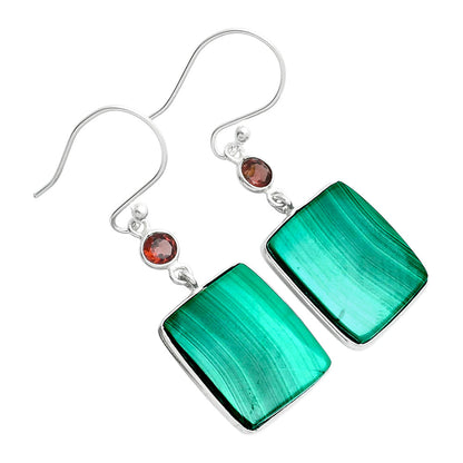 Malachite Eye - Congo & Garnet Earrings E-1002 SDE89391