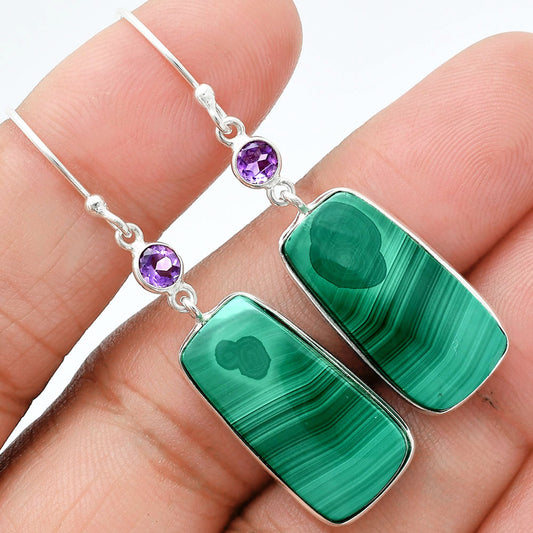 Malachite Eye - Congo & Amethyst Earrings E-1002 SDE89427