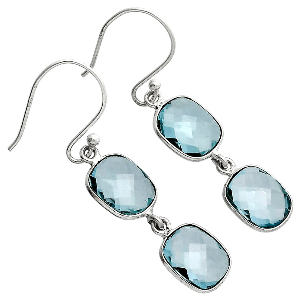 Sky Blue Topaz Checker Briolette Earrings E-1006 SDE89472