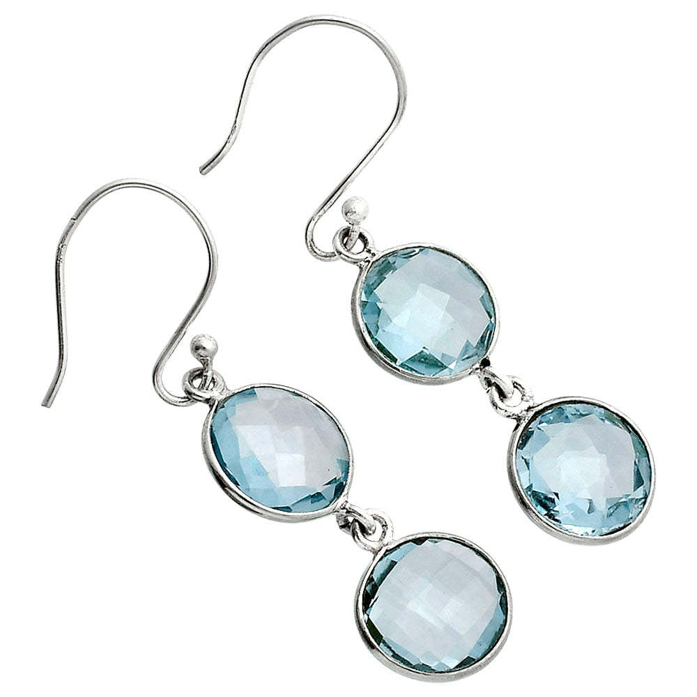 Sky Blue Topaz Checker Briolette Earrings E-1006 SDE89475