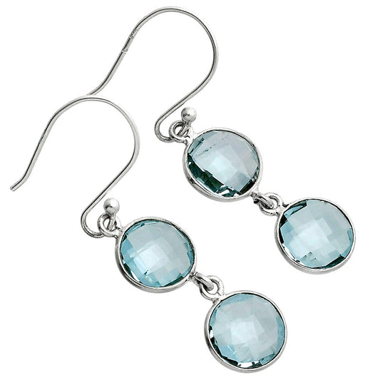 Sky Blue Topaz Checker Briolette Earrings E-1006 SDE89477