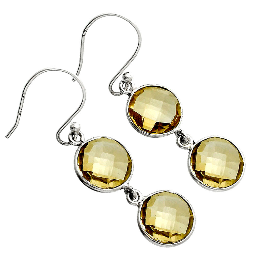 Natural Citrine Checker Briolette Earrings E-1006 SDE89487