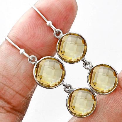 Natural Citrine Checker Briolette Earrings E-1006 SDE89488