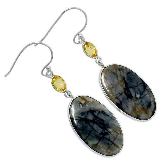 Natural Picasso Jasper & Citrine Earrings E-1002 SDE89755