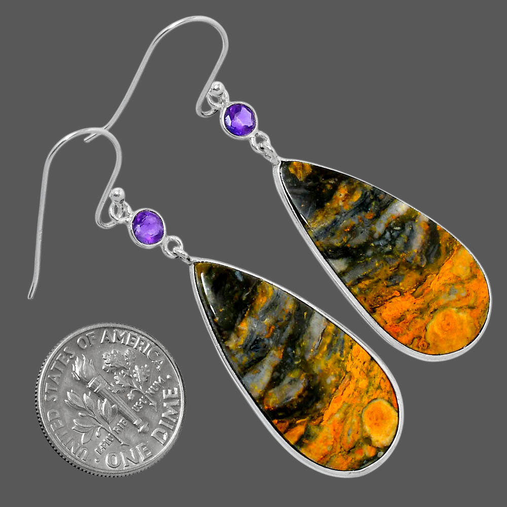 Natural Eclipse & Amethyst Earrings E-1002 SDE89777