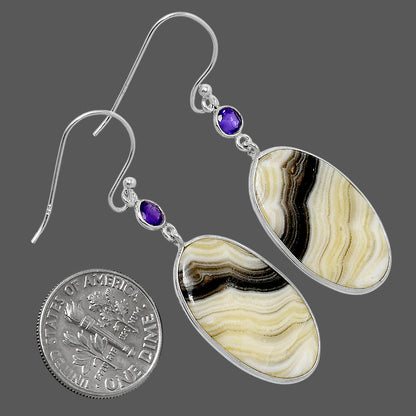 Natural Prairie Agate & Amethyst Earrings E-1002 SDE89797