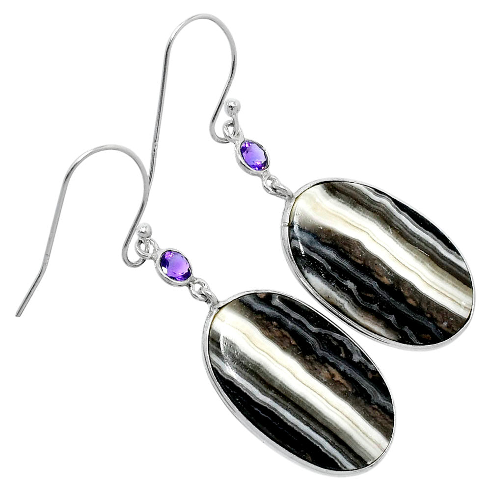 Natural Prairie Agate & Amethyst Earrings E-1002 SDE89798
