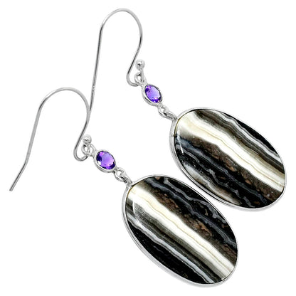 Natural Prairie Agate & Amethyst Earrings E-1002 SDE89798