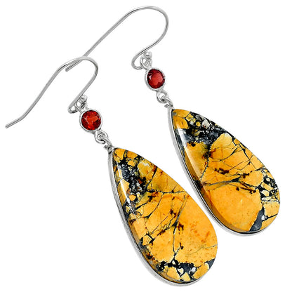 Maligano Jasper - Indonesia & Garnet Earrings E-1002 SDE89806