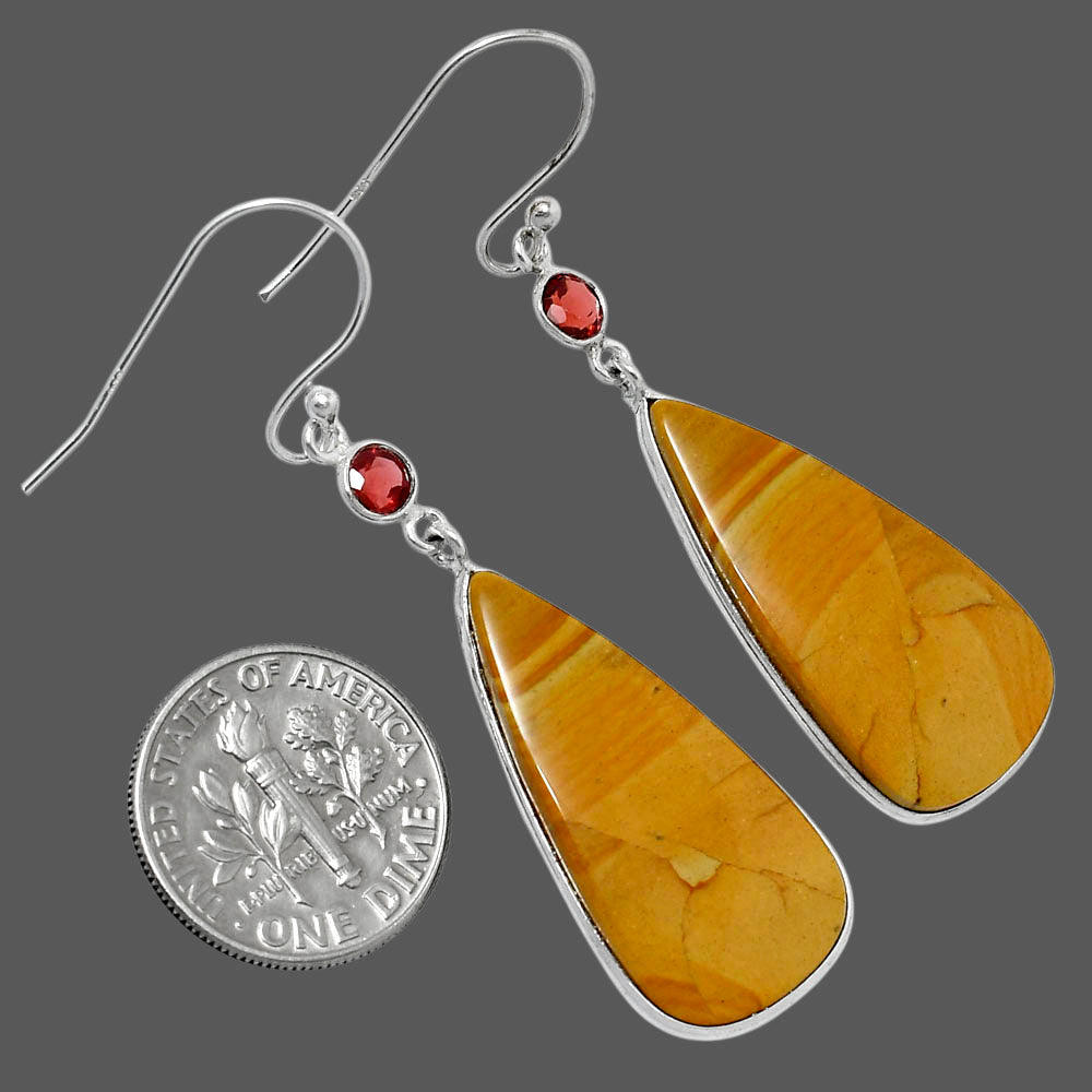 Natural Picture Jasper & Garnet Earrings E-1002 SDE89808