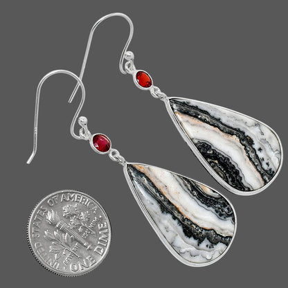 Natural Prairie Agate & Garnet Earrings E-1002 SDE89816