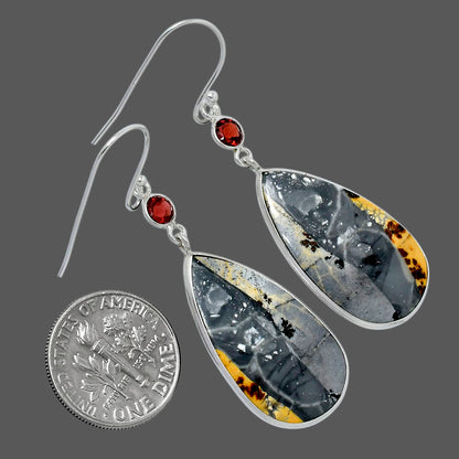 Maligano Jasper - Indonesia & Garnet Earrings E-1002 SDE89824