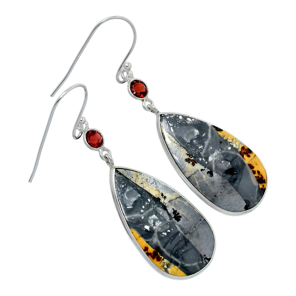 Maligano Jasper - Indonesia & Garnet Earrings E-1002 SDE89824