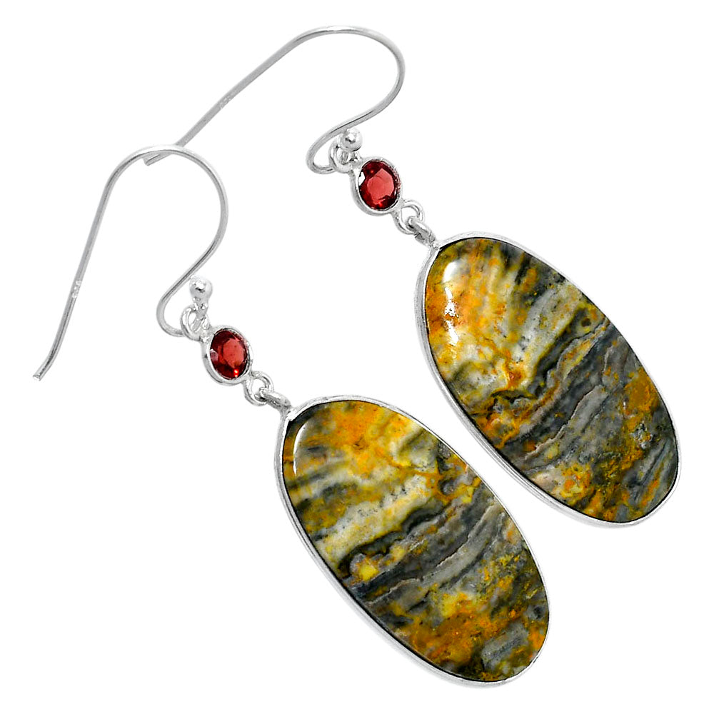 Natural Eclipse & Garnet Earrings E-1002 SDE89832