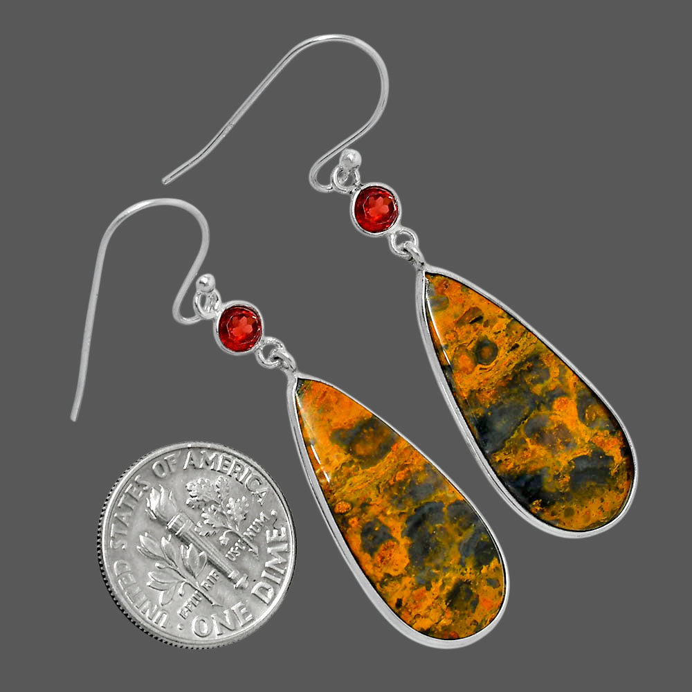 Natural Eclipse & Garnet Earrings E-1002 SDE89833