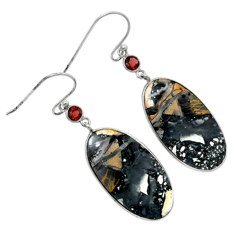 Maligano Jasper - Indonesia & Garnet Earrings E-1002 SDE90161