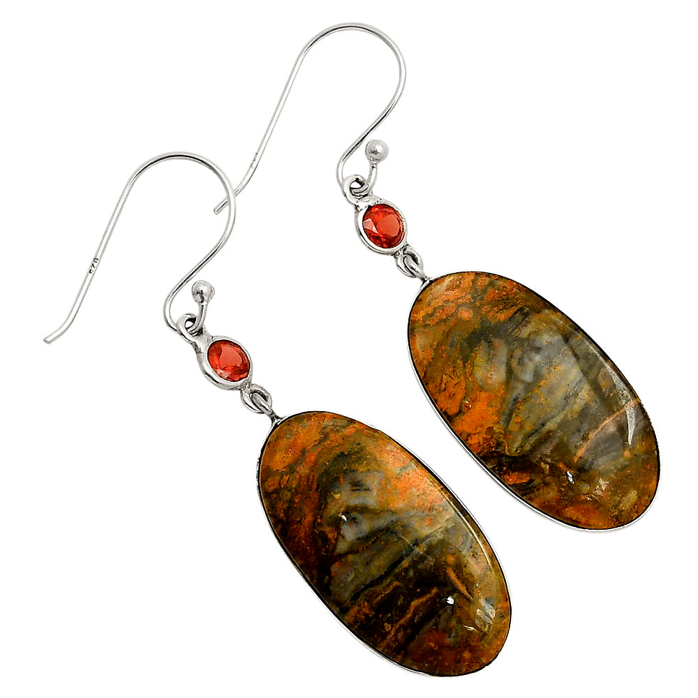 Eclipse and Garnet Earrings E-1002 SDE90202