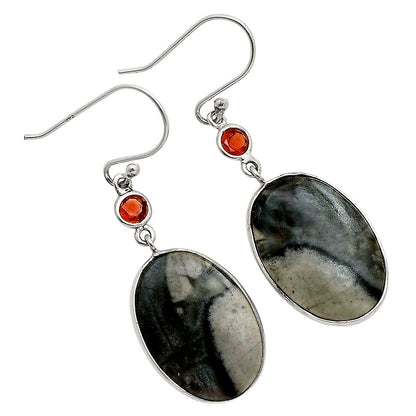Picasso Jasper and Garnet Earrings E-1002 SDE90205