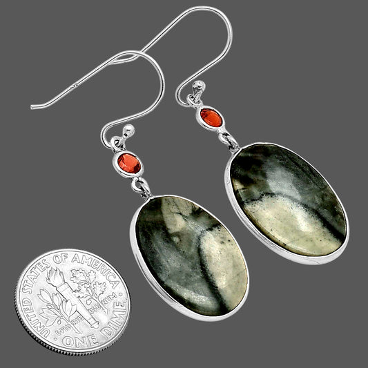 Picasso Jasper and Garnet Earrings E-1002 SDE90205