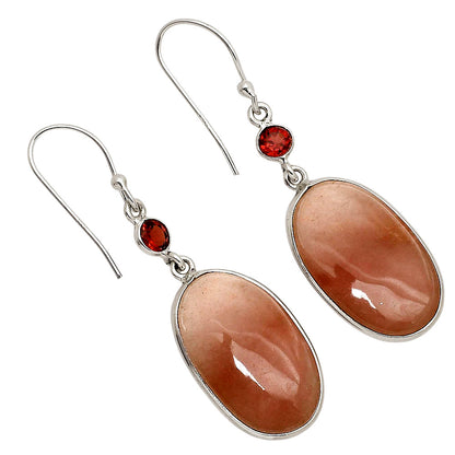 Guava Quartz and Garnet Earrings E-1002 SDE90259