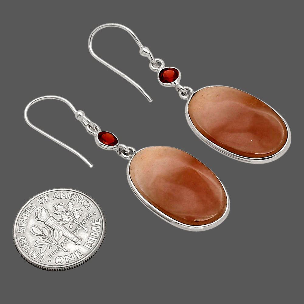 Guava Quartz and Garnet Earrings E-1002 SDE90259