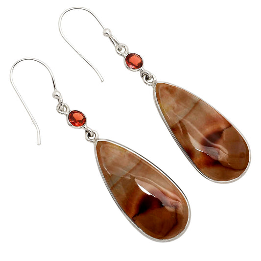 Red Mookaite and Garnet Earrings E-1002 SDE90268