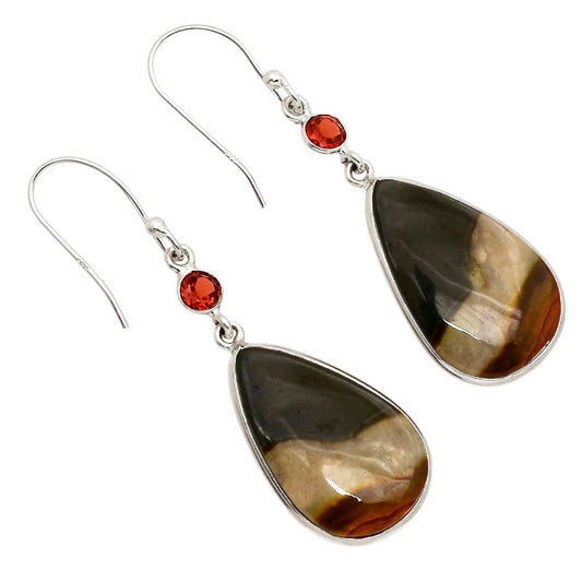 Polygram Jasper and Garnet Earrings E-1002 SDE90276