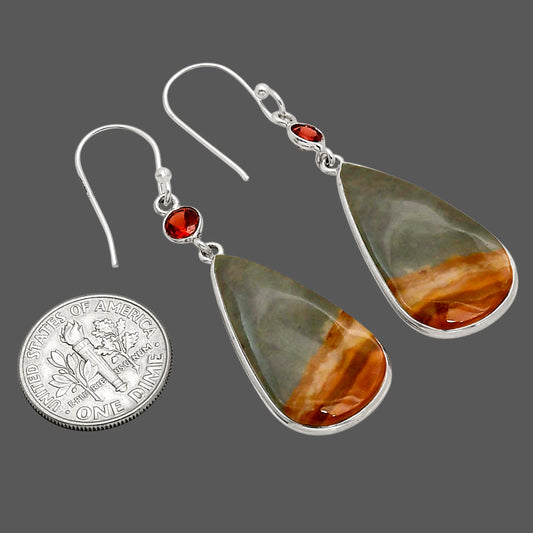 Polygram Jasper and Garnet Earrings E-1002 SDE90279