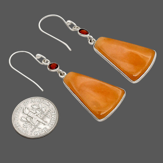 Honey Aragonite and Garnet Earrings E-1002 SDE90287