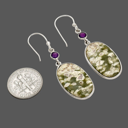 Peace Jade and Amethyst Earrings E-1002 SDE90289