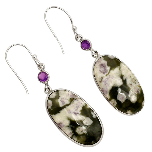Peace Jade and Amethyst Earrings E-1002 SDE90290