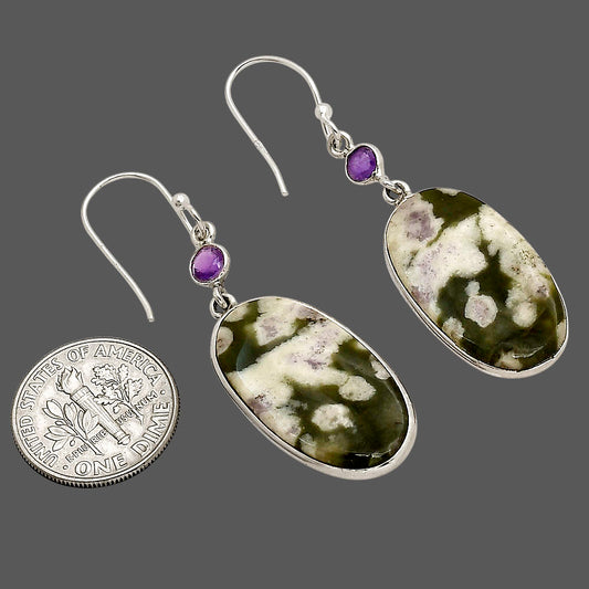 Peace Jade and Amethyst Earrings E-1002 SDE90290
