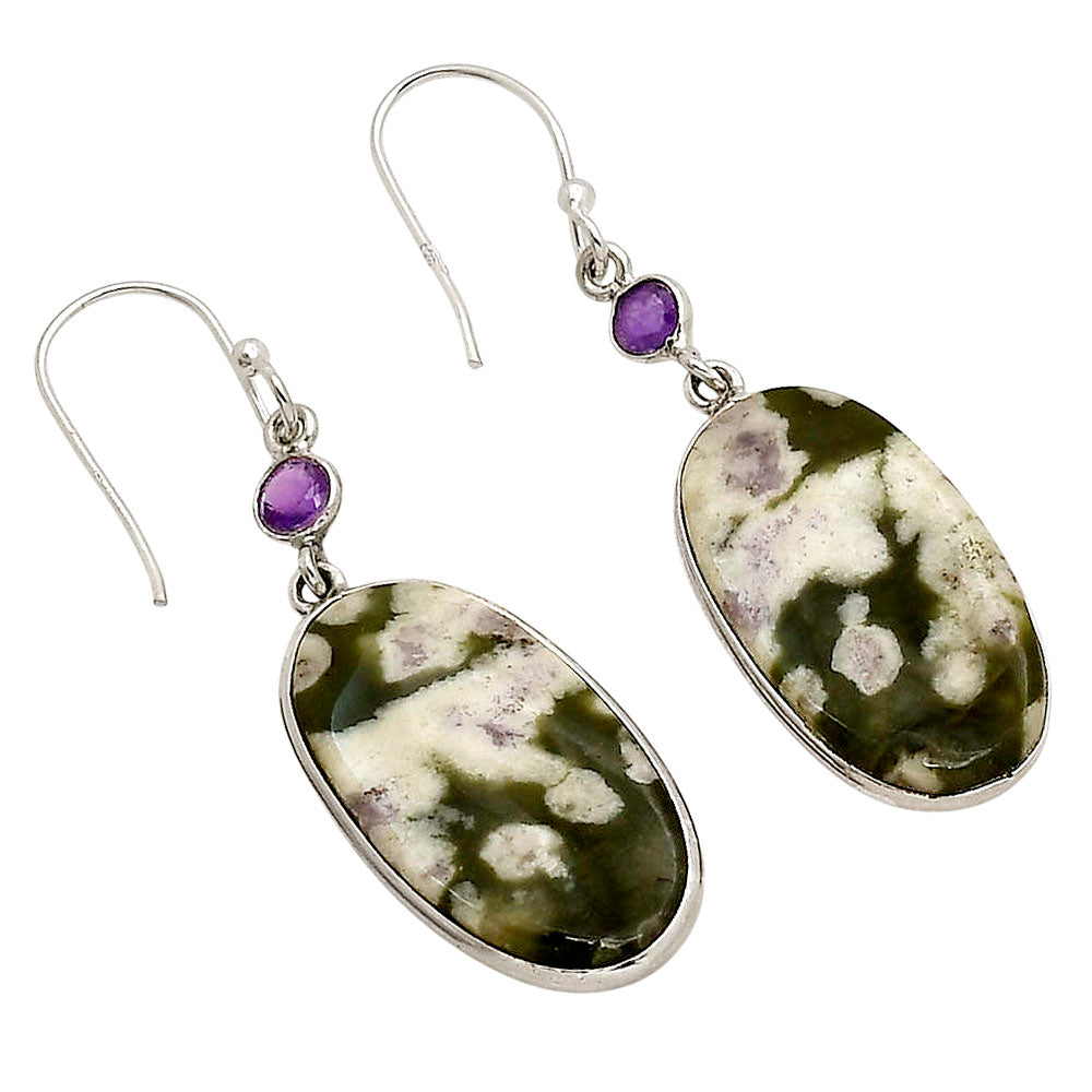 Peace Jade and Amethyst Earrings E-1002 SDE90290