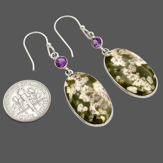 Peace Jade and Amethyst Earrings E-1002 SDE90293