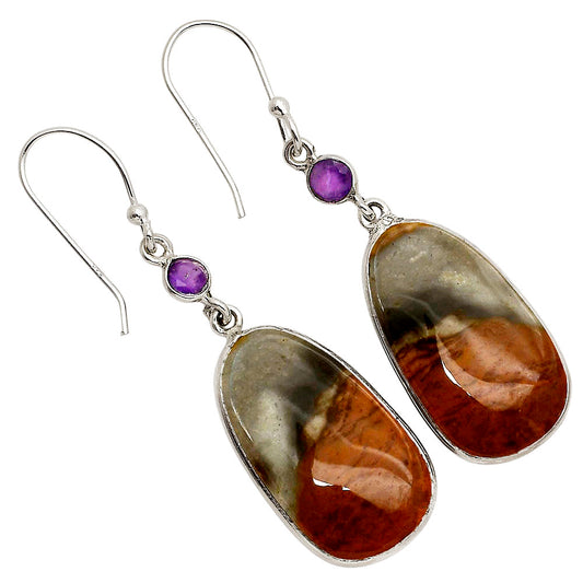 Polygram Jasper and Amethyst Earrings E-1002 SDE90294