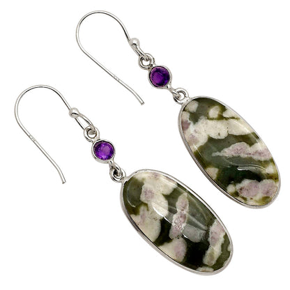 Peace Jade and Amethyst Earrings E-1002 SDE90295