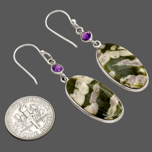 Peace Jade and Amethyst Earrings E-1002 SDE90295