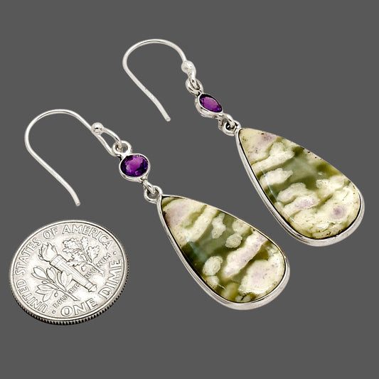 Peace Jade and Amethyst Earrings E-1002 SDE90296