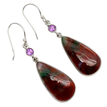 Blood Stone and Amethyst Earrings E-1002 SDE90297