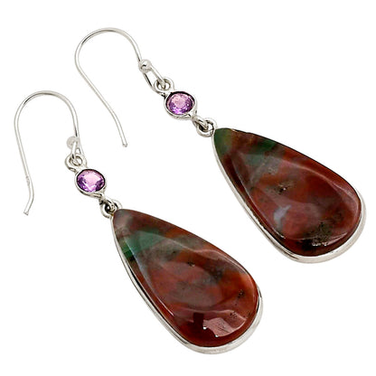 Blood Stone and Amethyst Earrings E-1002 SDE90297