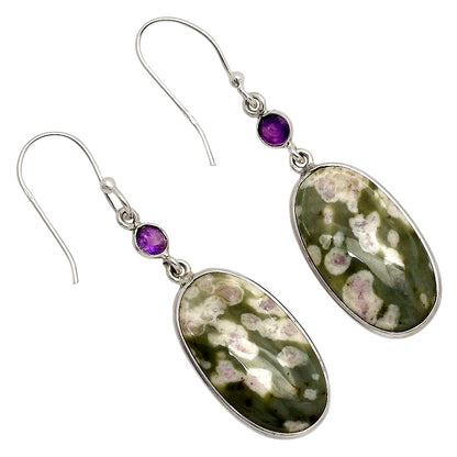 Peace Jade and Amethyst Earrings E-1002 SDE90298