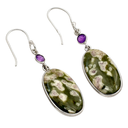 Peace Jade and Amethyst Earrings E-1002 SDE90298