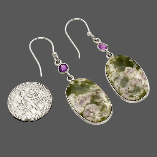 Peace Jade and Amethyst Earrings E-1002 SDE90299