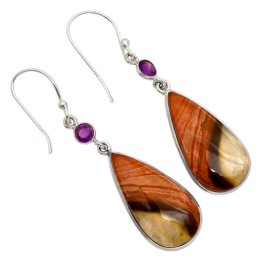 Polygram Jasper and Amethyst Earrings E-1002 SDE90300