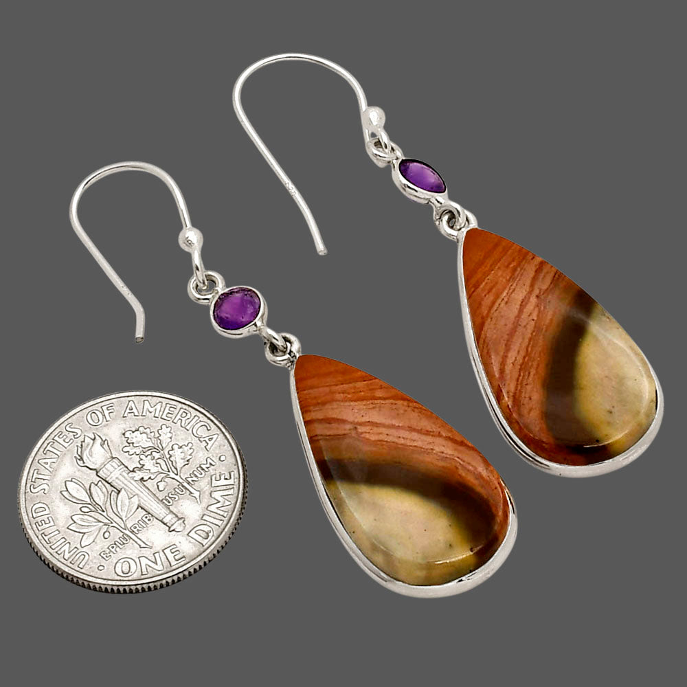 Polygram Jasper and Amethyst Earrings E-1002 SDE90300
