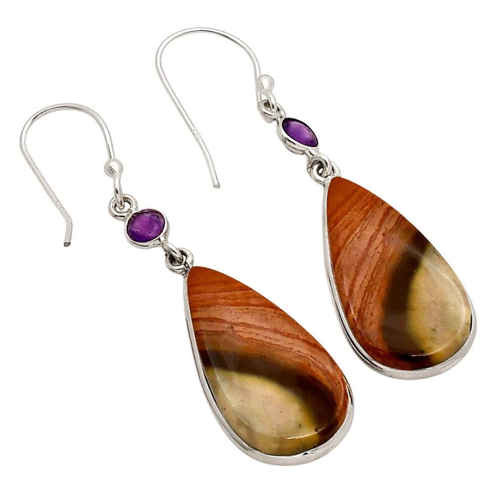 Polygram Jasper and Amethyst Earrings E-1002 SDE90300
